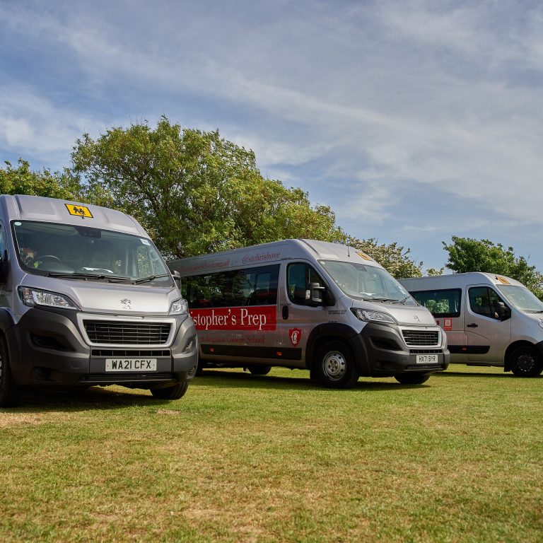 row of minibuses