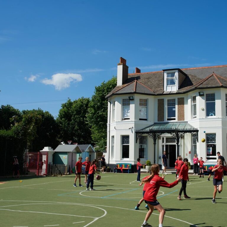 students playing under the sun