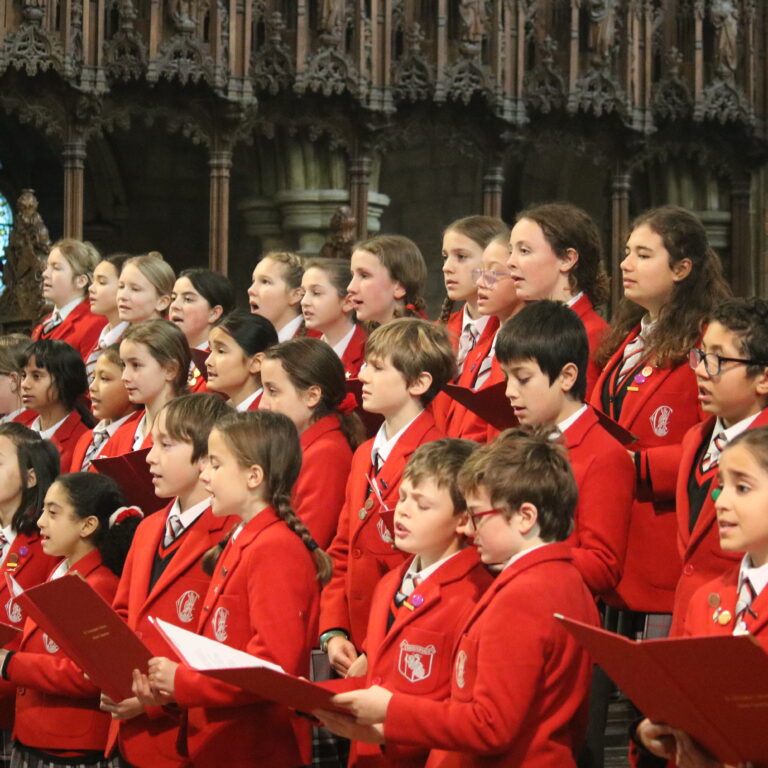 students singing in a choir