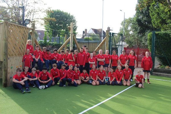 Group of students on the astro turf