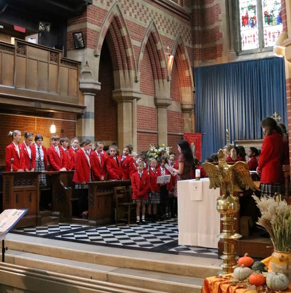 Students in a Church